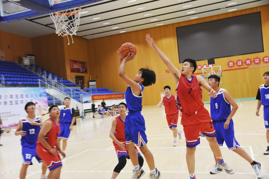 中学生篮球团队训练视频